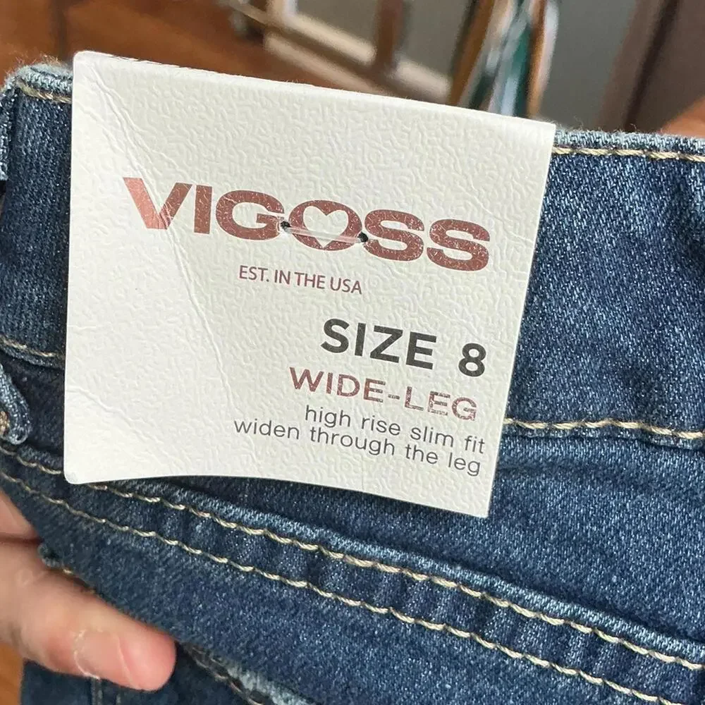 Vigoss Navy Cargo Wide Leg Teenager Girls Jeans Size 8 NWT - Picture 5 of 5